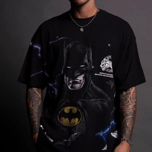 Darc Sport Batman "Side By Side" Oversized Tee In Black - Picture 4 of 6